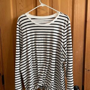 Maurices Black and White Striped Long Sleeve Top
